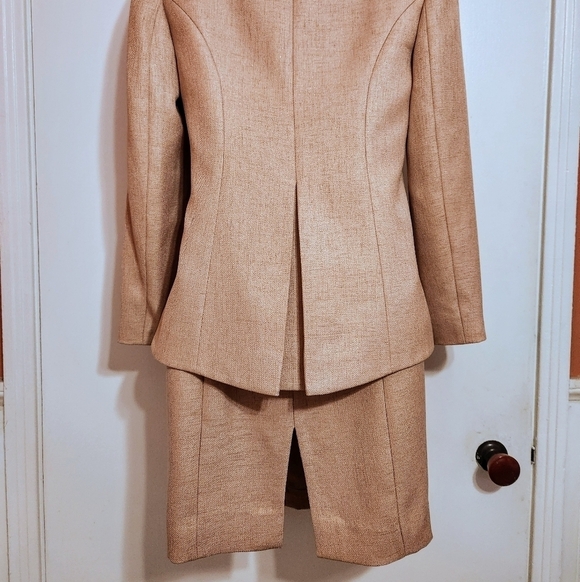 Elie Tahari Gold Blazer Sheath Dress Suit Size 2 4 - Picture 4 of 12